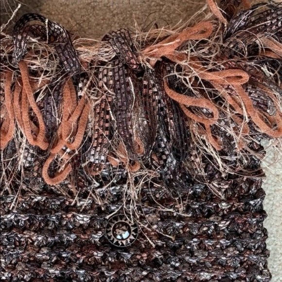 Hand Made Woven Bag Brown Tones One of A  Kind - Picture 5 of 7